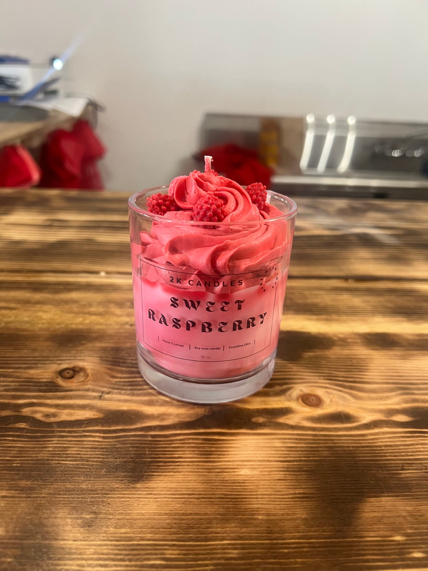 Sweet raspberry candle